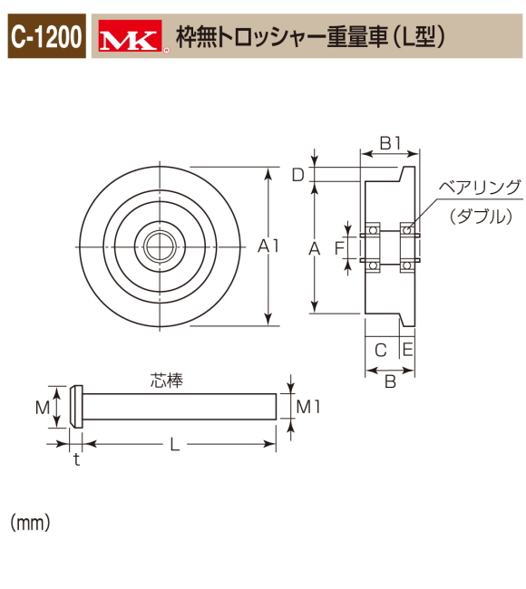 重量戸車 ヨコヅナ 取替戸車