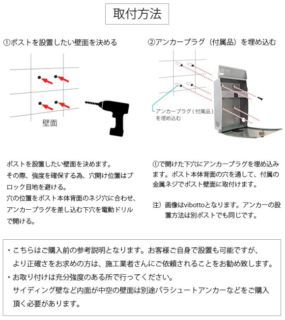 壁付けポスト　新ビヴォット　シルバー　ダイヤル錠